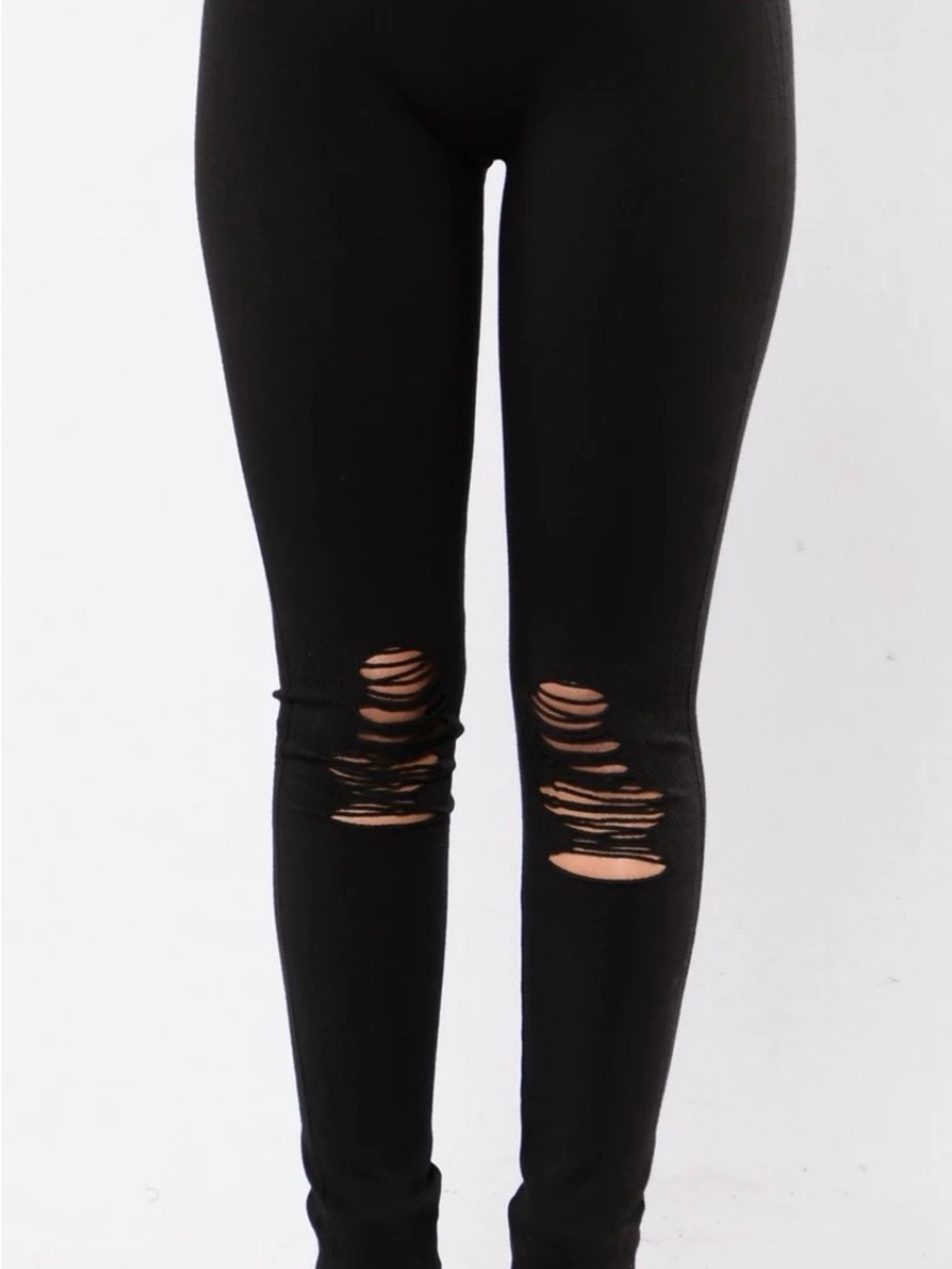 Fashion Nova - Black Ribbed Knit Leggings
